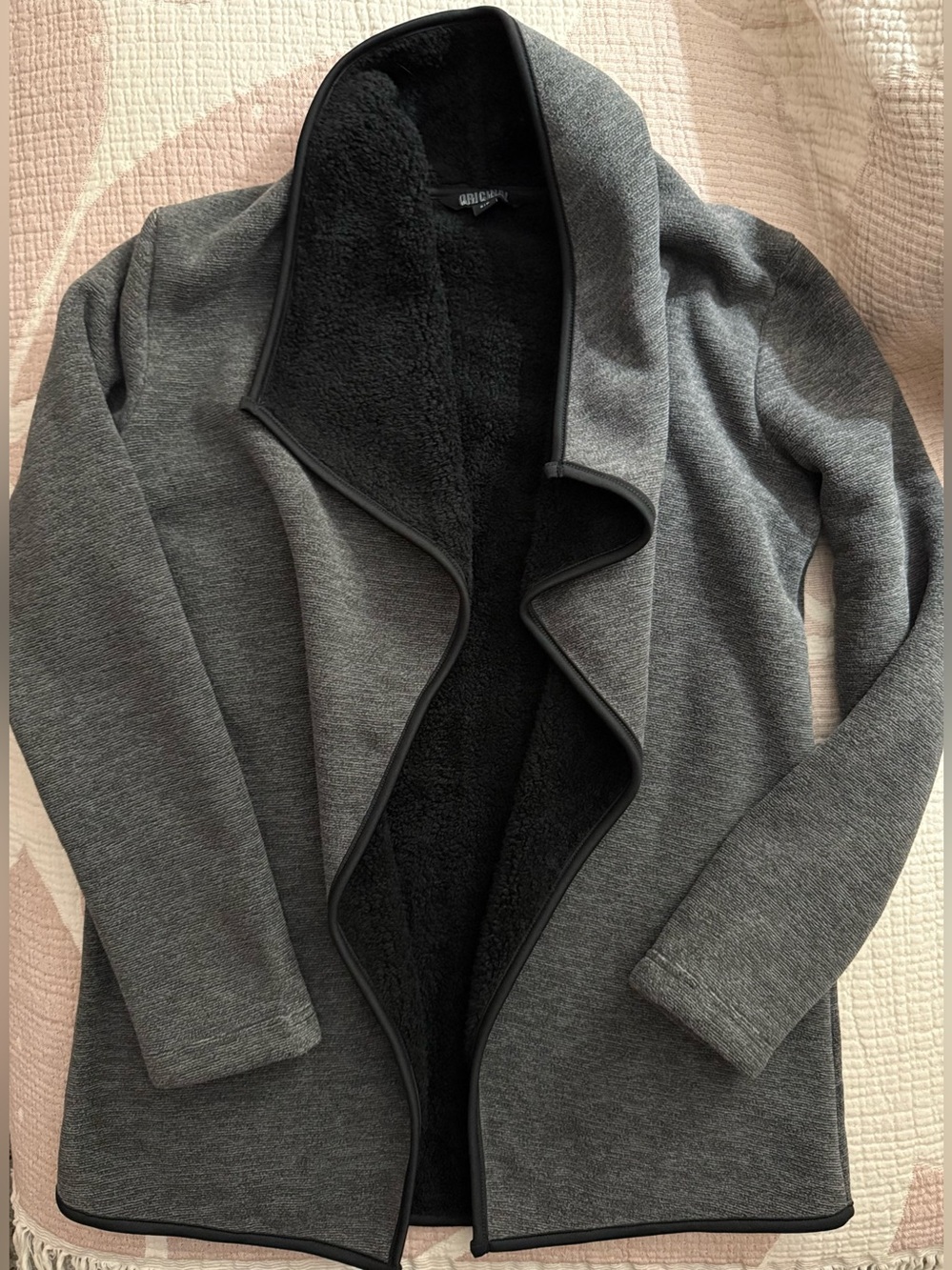 STYLISH WARM NICOLE MILLER OPEN FLEECE CARDIGAN